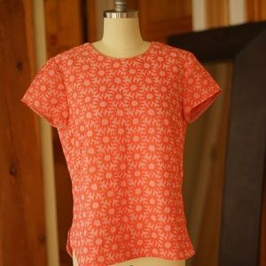 SOLD Coral floral structured top